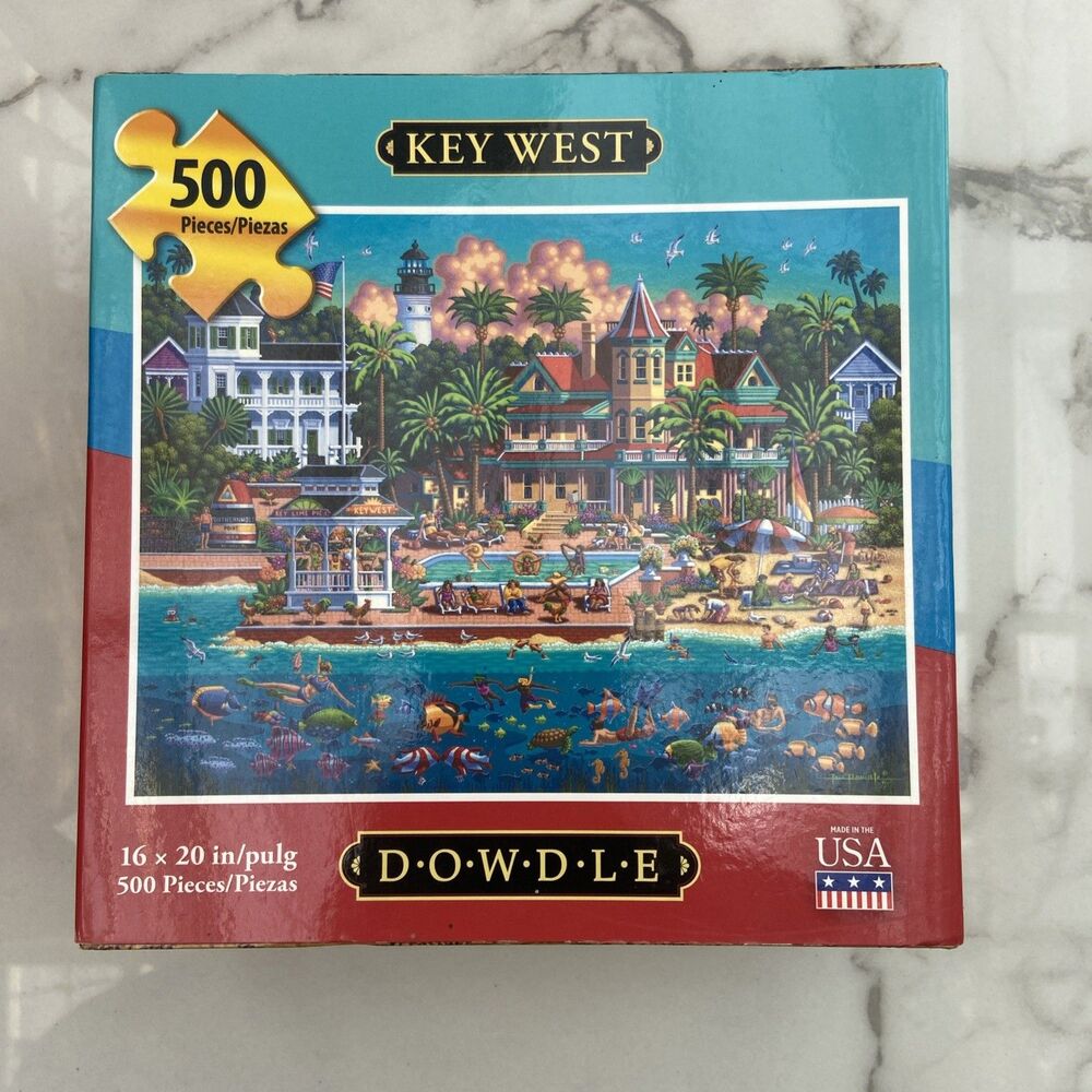 Dowdle Key West Beach Jigsaw Puzzle 500 Pc 16x20 Travel Florida Folk Art